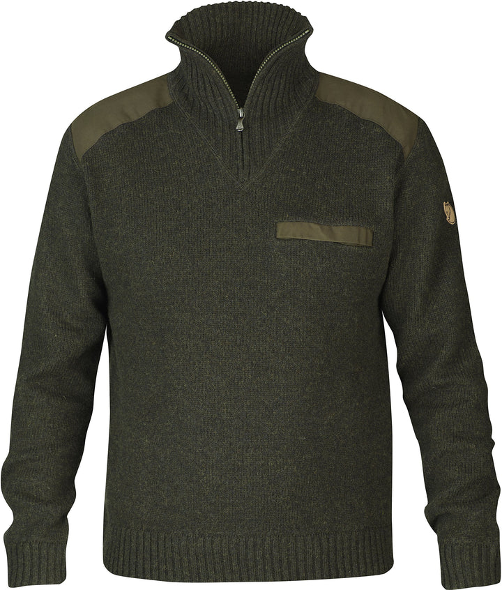 Fjallraven Herren Koster Sweater M Klassischer Pullover aus robuster Wolle XXL Dark Olive, XXL Dark