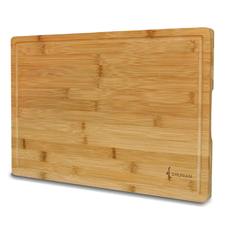 Grosses Massives Bambus Schneidebrett Shunan I Holz-Brett Küche 45x30cm I Premium Qualität I Küchenb