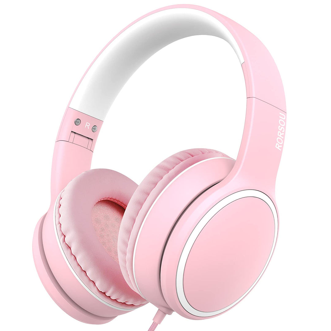 RORSOU R10 Over-Ear Kopfhörer mit Mikrofon, Leichtgewichtige klappbare Stereo-Bass-Headset mit 1,5 m