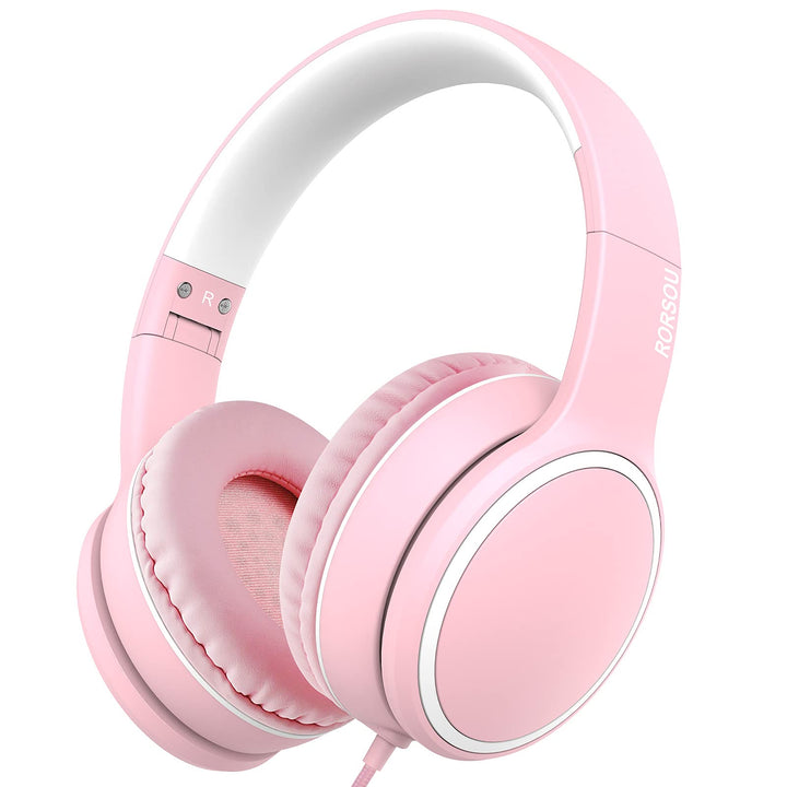 RORSOU R10 Over-Ear Kopfhörer mit Mikrofon, Leichtgewichtige klappbare Stereo-Bass-Headset mit 1,5 m