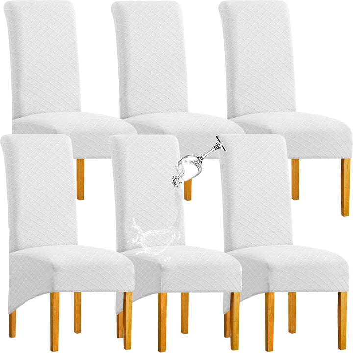 SHENGYIJING 1/2/4/6 PCS Diamond Lattice FStretch wasserdichte XL Stuhlhussen für Esszimmer, Spandex