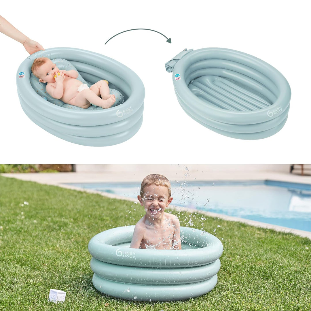 Babymoov Aufblasbare Badewanne Aquadots, mit Einsatz für Neugeborene, 68 x 40cm, als Planschbecken v