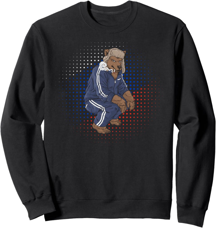 Lustiges Russland Bär Russenhocke Russen Sweatshirt
