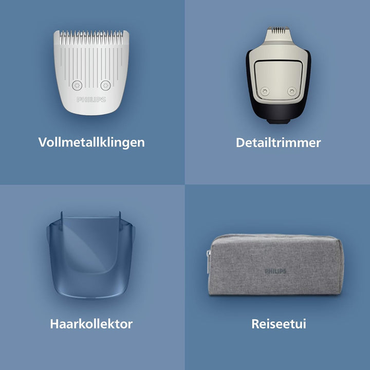 Philips Bartschneider 5000er-Serie – selbstschärfende Metallklingen, 40 Längeneinstellungen, BeardSe