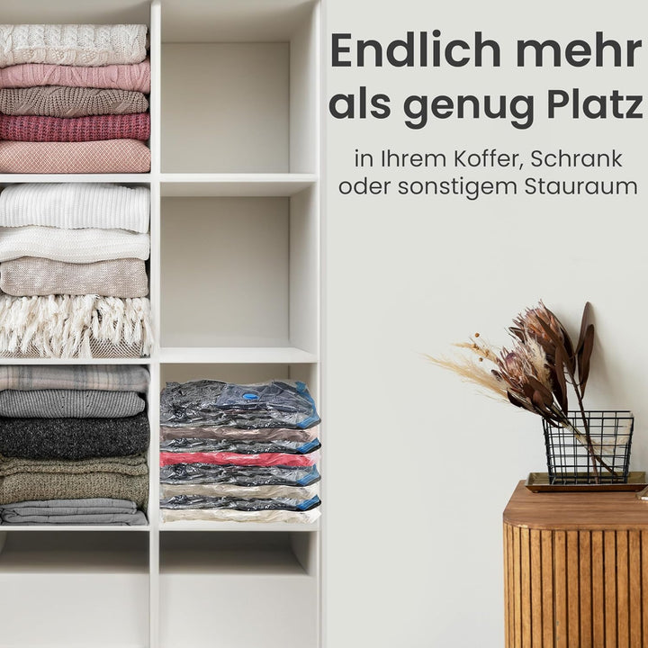 Vakuumbeutel Kleidung 12er Set 3 Grössen - Vakuum Beutel für Staubsauger Wiederverwendbar 100% Dicht