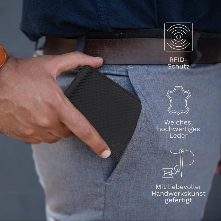 DONBOLSO Geldbörse Zürich I Grosses Portemonnaie aus Leder für Herren I Geldbeutel und RFID Schutz I