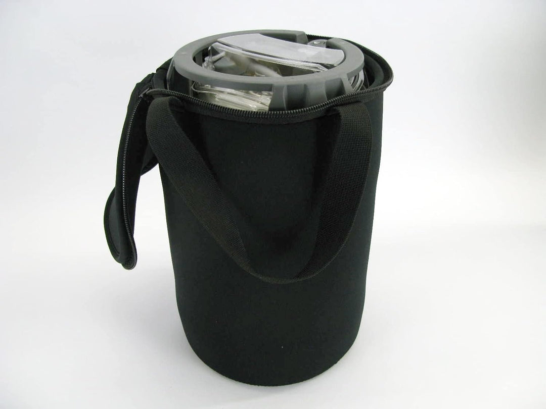 Bierfasskühler 5L aus 5-6mm dickem bestem Neopren mit Tragegriff und Reissverschluss (Schwarz), Schw