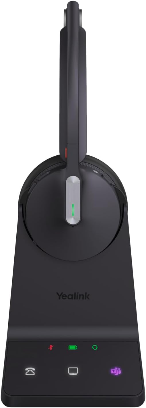 Yealink WH64 Mono Teams Headset inkl. Basisstation - Ideal für Microsoft Teams, Komfortables EIN-Ohr