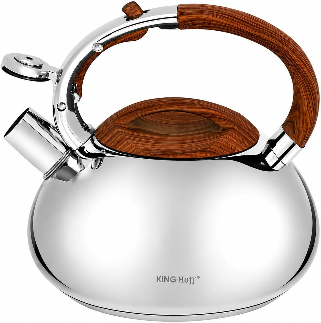 Kinghoff/ Klausberg 3274 7077 Edelstahl Wasserkessel 3L Induktion Pfeifkessel Flötenkessel Teekessel