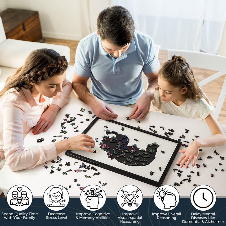 Holzpuzzle Erwachsene Mit Rahmen | Magnetische Holz Puzzle für Erwachsene | Puzzle Tiere Eule | wand