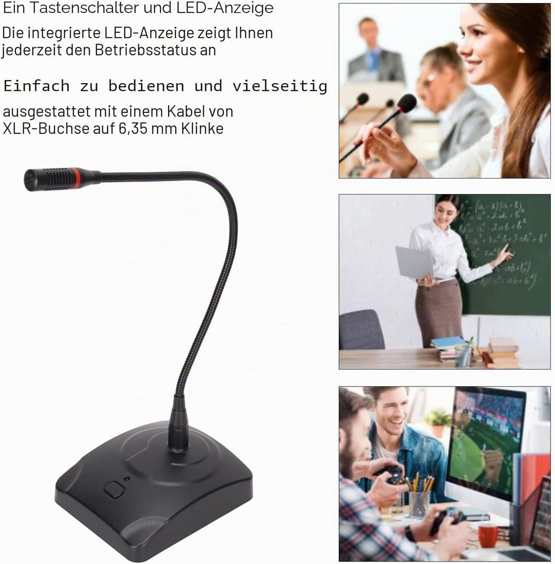 Annadue Desktop Microphone,Kabelgebundenes Tischmikrofon,Omnidirektionales Kondensator Mikrofon, 360