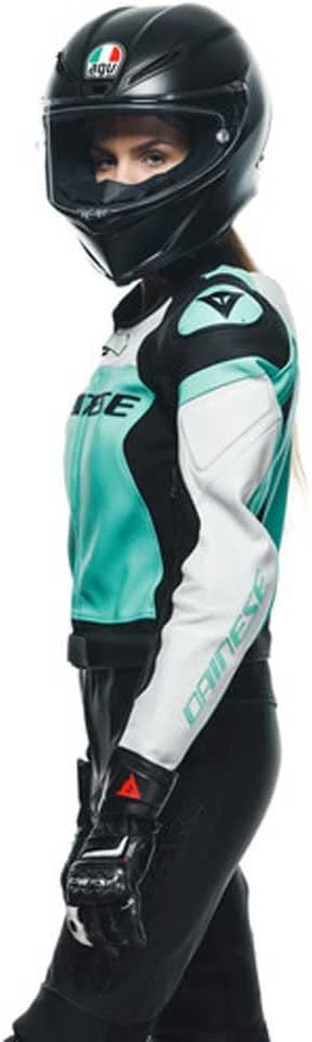 Dainese Mirage 2-Teiler Damen Motorrad Lederkombi (Black/Gray/Green,44), 44