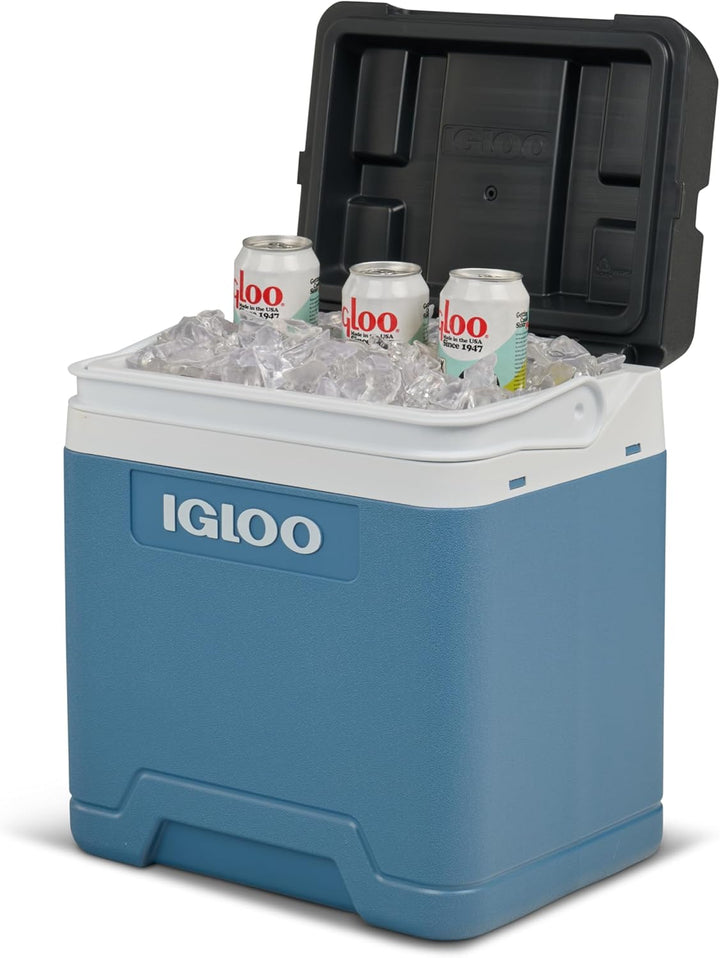 IGLOO IP27 Passiv-Kühlbox 27 L, eisblaue Thermobox, Eisbox für Freizeit, Beruf und Camping 27L, 27L