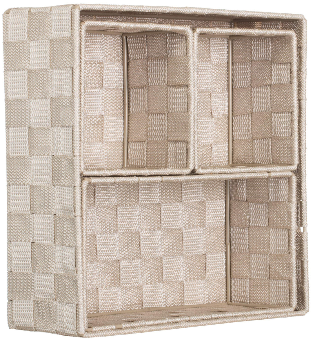 Brandsseller 4er Set Aufbewahrungsboxen - 28x28x10 cm, 26x13x9 cm, 13x13x9 cm (2x) – eckige Regalkör