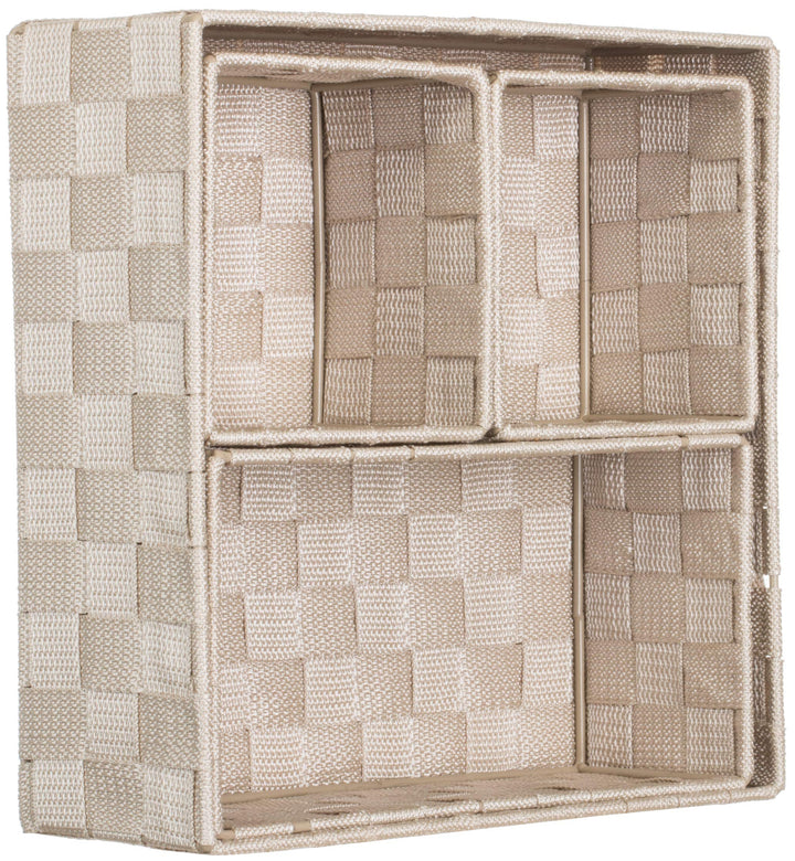 Brandsseller 4er Set Aufbewahrungsboxen - 28x28x10 cm, 26x13x9 cm, 13x13x9 cm (2x) – eckige Regalkör