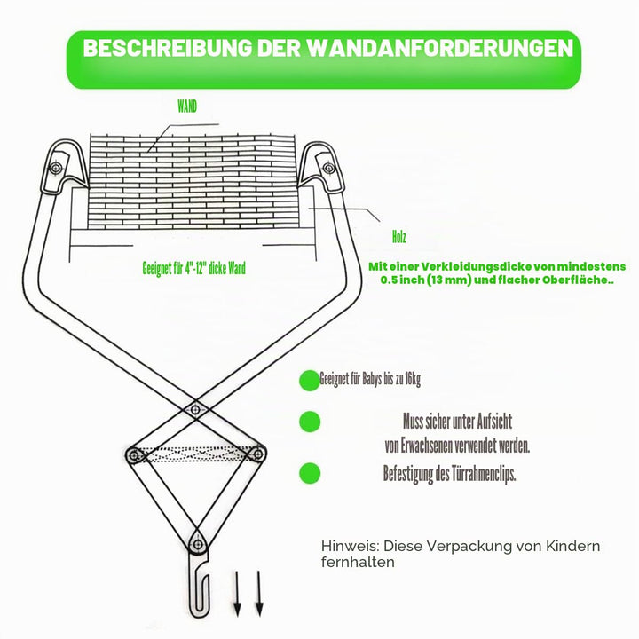 Baby Tür Schaukel Springen Übung Türhopser Türrahmen Jumper für Baby 6-24 Monate Grau