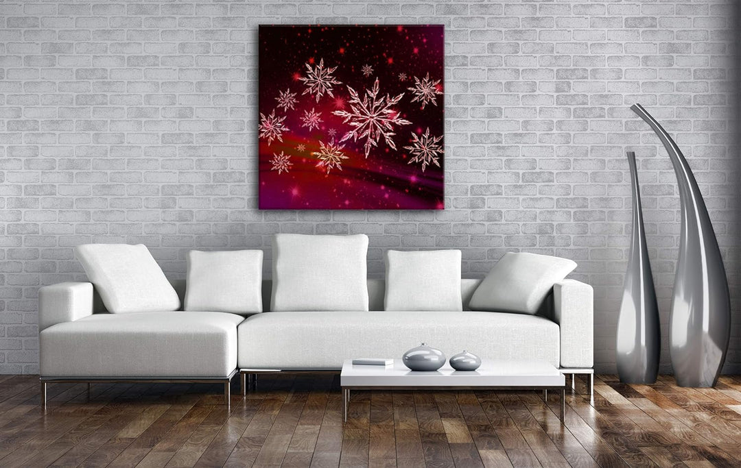 deyoli Bezaubernde Schneeflocken Format: 60x60 als Leinwandbild, Motiv fertig gerahmt auf Echtholzra