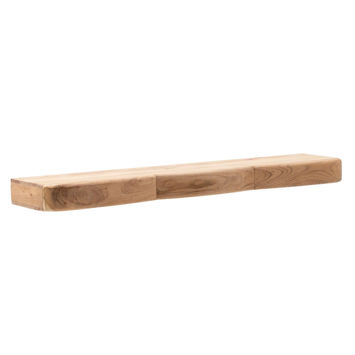 FineBuy Wandregal Akazie Massivholz 120cm mit DREI Schubladen - Design Regal für die Wand - Holz Wan