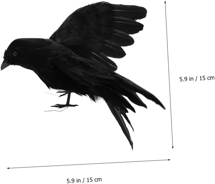 Toddmomy 2 Stück Realistische Deko Grosse Schwarze Vogel Attrappe Halloween Deko für Tisch Garten Pa