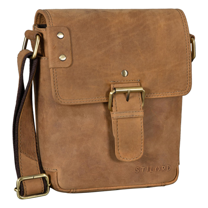 STILORD 'Alessio' Leder Messenger Bag Männer klein Vintage Umhängetasche Herrentasche Tablettasche S