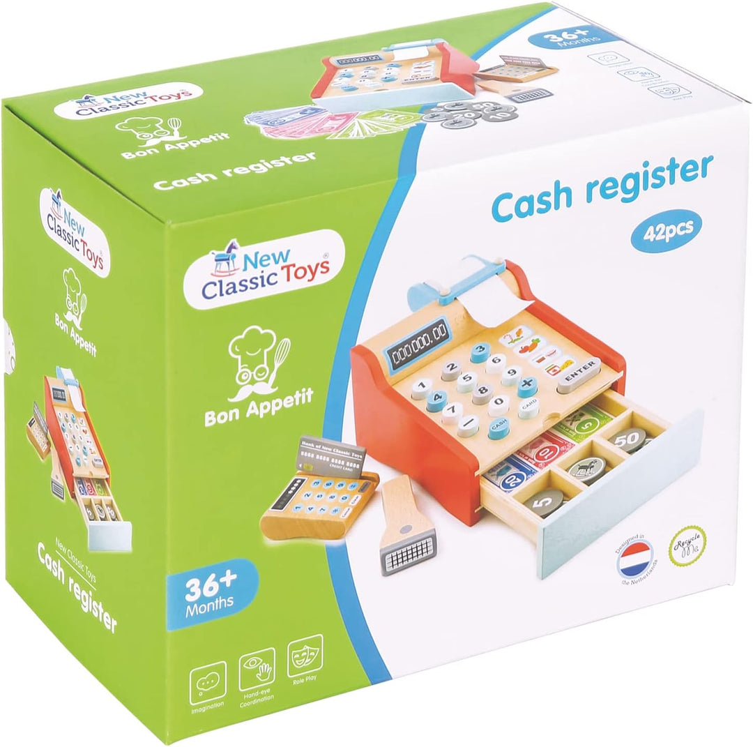 New Classic Toys 10650 Kasse, 3 Jahre to 9 Jahre, Multi Color Rot, Rot