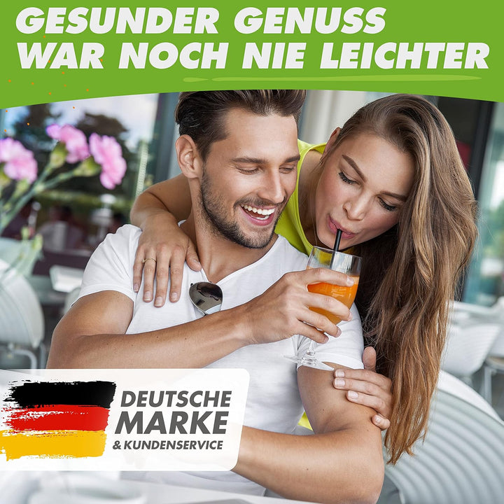 Nutrilovers Slow Juicer MINI-PRESS kompakt für Singles & Kleine Küchen DEUTSCHE MARKE Inkl. Rezeptbu