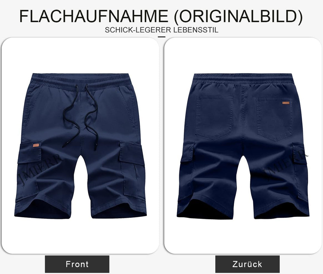 JMIERR Kurze Hosen Herren Baumwolle Cargo Shorts Herren Sommer Freizeithose mit Taschen S B Blau, S