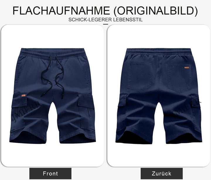 JMIERR Kurze Hosen Herren Baumwolle Cargo Shorts Herren Sommer Freizeithose mit Taschen S B Blau, S