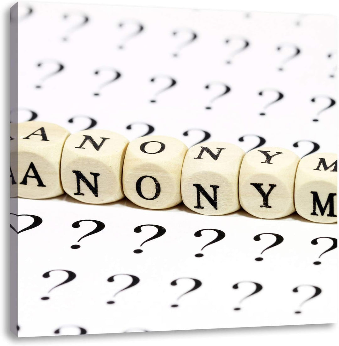 Pixxprint Anonymus Würfel, Format: 70x70 auf Leinwand, XXL riesige Bilder fertig gerahmt mit Keilrah