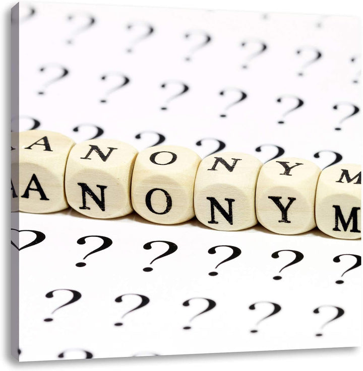 Pixxprint Anonymus Würfel, Format: 70x70 auf Leinwand, XXL riesige Bilder fertig gerahmt mit Keilrah