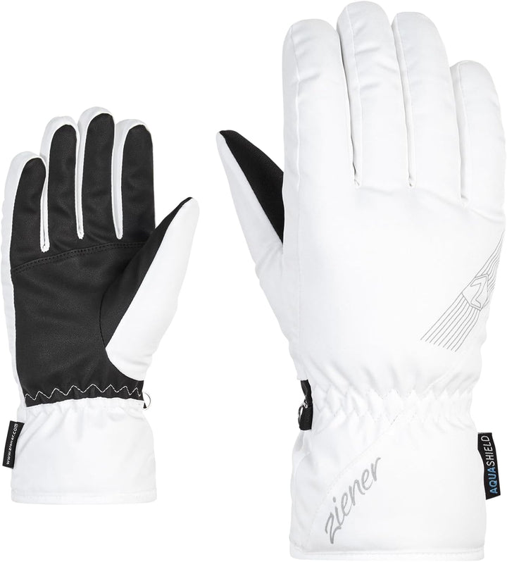 Ziener Damen Korena Ski-Handschuhe/Wintersport | wasserdicht, atmungsaktiv 7.5 Weiss, 7.5 Weiss