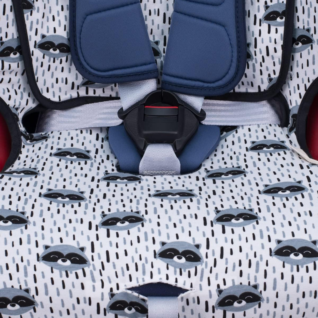JYOKO Kids Bezug für Autositz kompatibel mit Romer Advansafix, Evolva IV M, aus Baumwolle (Raccoon,