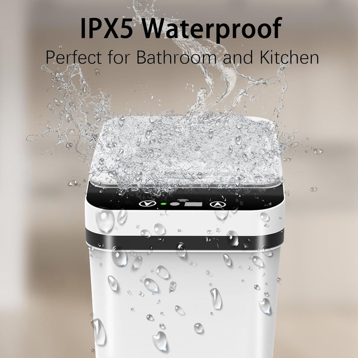 2er Set Mülleimer Bad mit Sensor, 10L Elektrischer Mülleimer mit Deckel, Automatischer Mülleimer für