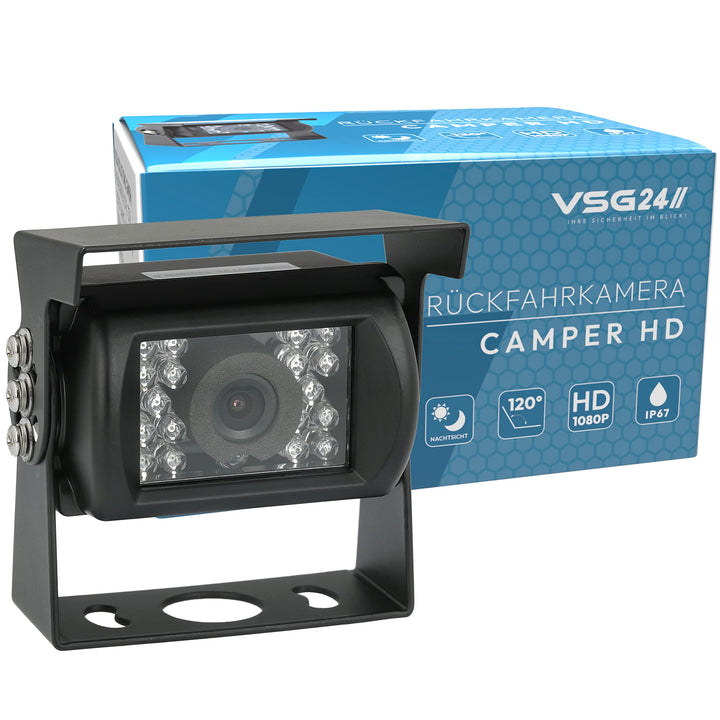 VSG24 Camper HD Rückfahrkamera Wohnmobil Wohnwagen/Rückfahrsystem Camera/Nachtsicht & Wetterfest/ein