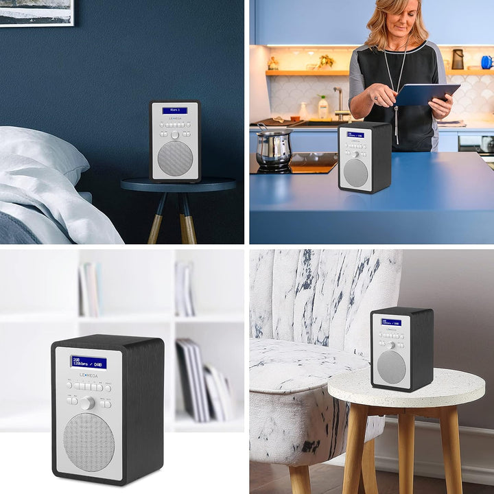 LEMEGA CR2+ DAB/DAB+ Digitalradio,UKW-Digitalradio,DAB-Radio Netzbetrieben,Doppelter Wecker,Küchen-S