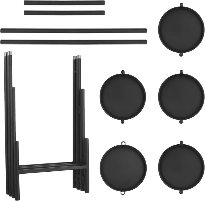QWORK® 5 etagen pflanzenständer aus metall, blumenständer , pflanzenregal für drinnen und draussen,