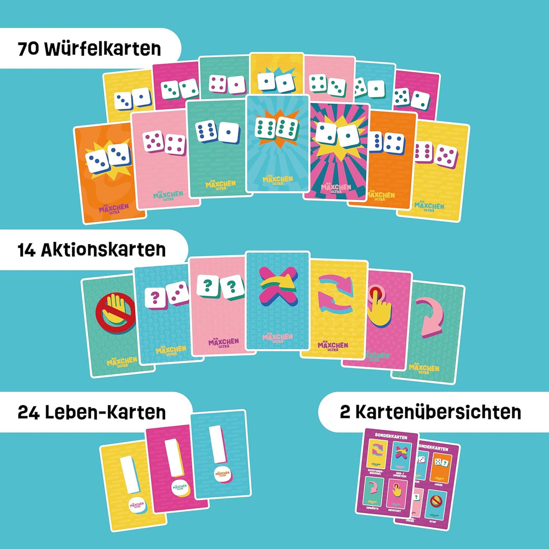 GANZ NEU - Mäxchen Ultra – Lustiges Kartenspiel &amp; Partyspiel | Bluff Spiel für jede Gelegenheit, Sil