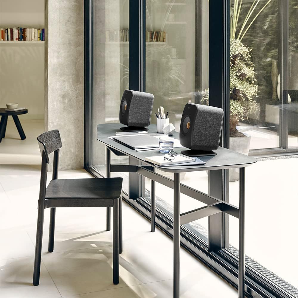 KEF LSX P1 Tischstandfuss Schwarz Paar, für LSX | Aluminium | Befestigungssystem | 10 Grad Neigung L