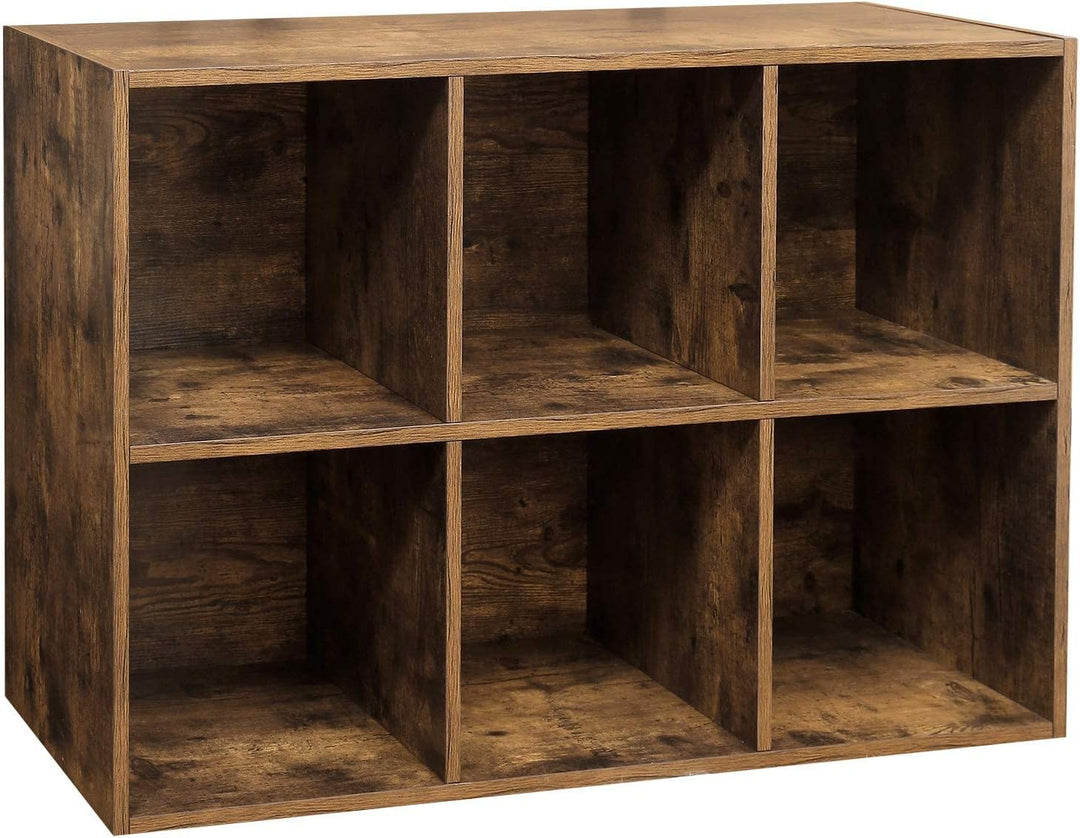 VASAGLE Bücherschrank, Bücherregal, mit 6 Fächern, Büroregal, Würfelregal, Standregal, für Wohnzimme