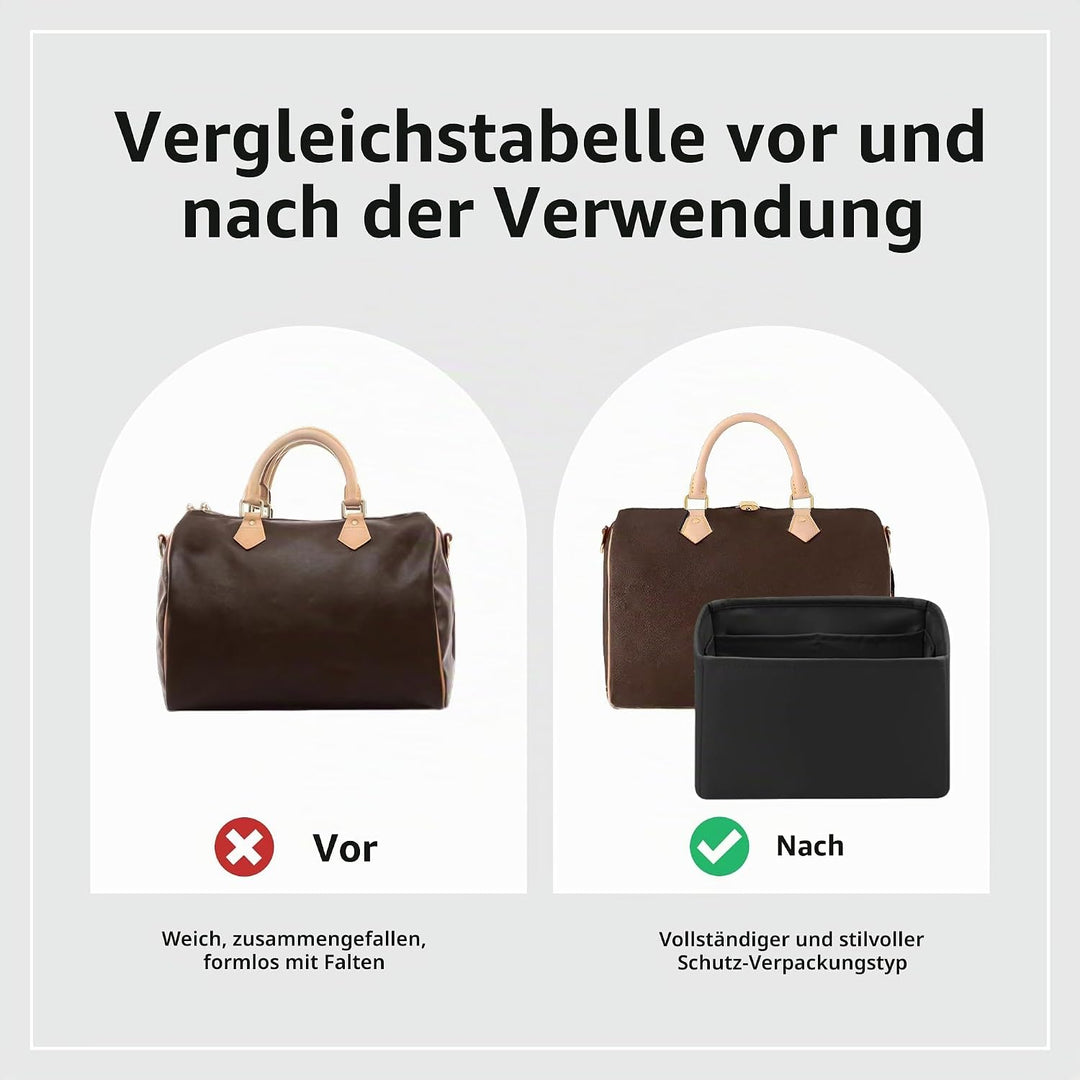 DGAZ Handtaschen Organizer Einsatz, Seide Handtaschenorganisator für LV Speedy Nano/20/25/30/35/40/4