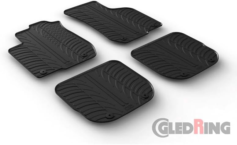 Gledring Satz Gummimatten kompatibel mit Audi A3 8L 1996-2003 (T Profil 4 teilig + Montage-clips)