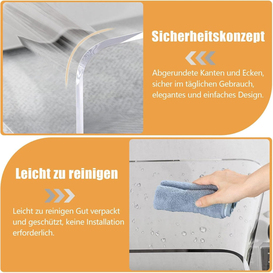 TWSOUL Badhocker, Duschhocker aus Acryl 42x40x29cm, Transparenter Badezimmer Hocker, rutschfest & St