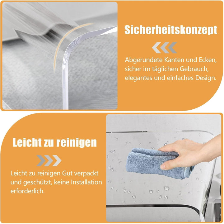 TWSOUL Badhocker, Duschhocker aus Acryl 42x40x29cm, Transparenter Badezimmer Hocker, rutschfest & St