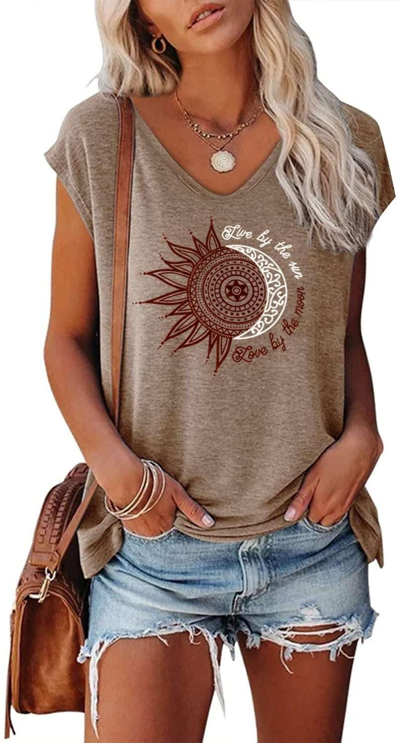 Teesho Tshirt Damen Oberteile Elegant Langarm/Kurzarm Crop Tops Casual Longshirt Cap hülse Tunika So