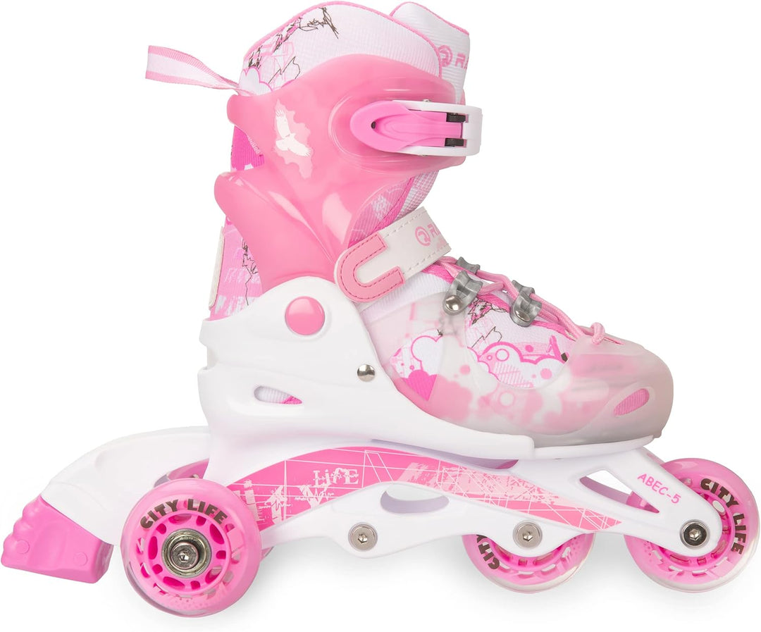 Raven 3in1 Verstellbare Kinder Inline Skates Princess - Inliner Triskates - Rollschuhe Kugellager Ab