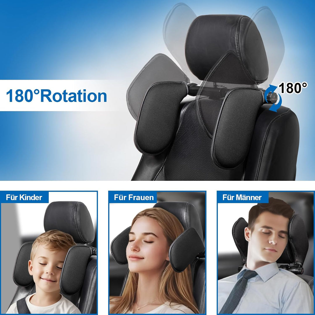 Spurtar Kopfstütze Auto Kinder Nackenkissen Auto Höhe einstellbar, 360 °Rotation, Weichem Gedächtnis