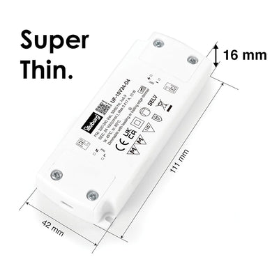 illuburg LED Trafo 24V Dimmbar Triac Flach 4W - 10W für LED Strip Lampe LED Netzteil Treiber Transfo