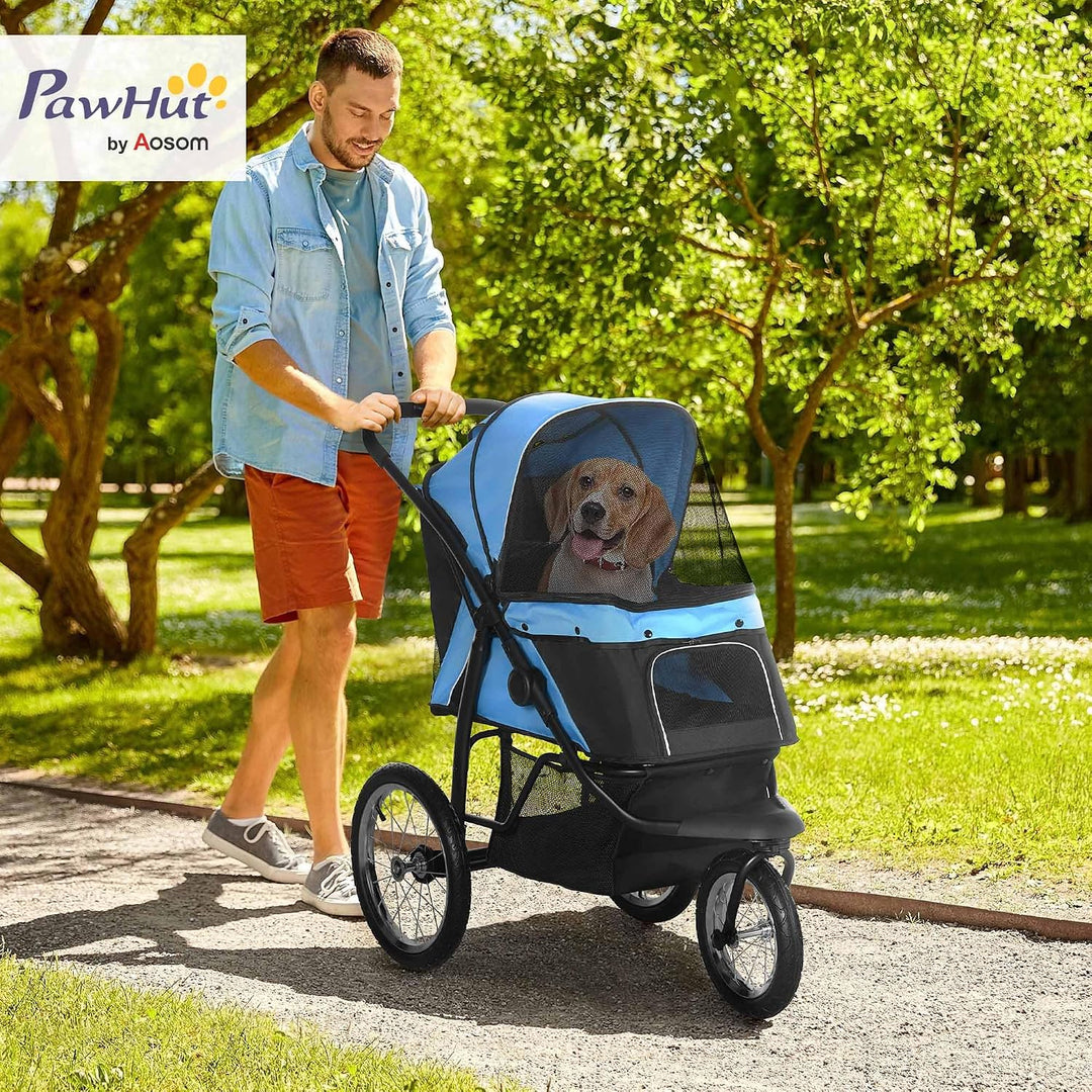 PawHut Hundewagen Hundebuggy klappbar für Hunde &amp; Katzen bis 20 kg Katzenbuggy mit geländegängige Gu