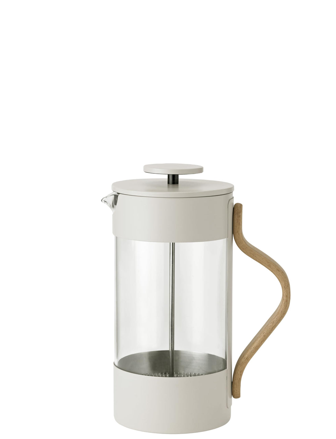 Stelton Emma French Press Kaffeebereiter, Skandinavisch Design, lackierter Stahl & Buchenholz Griff,