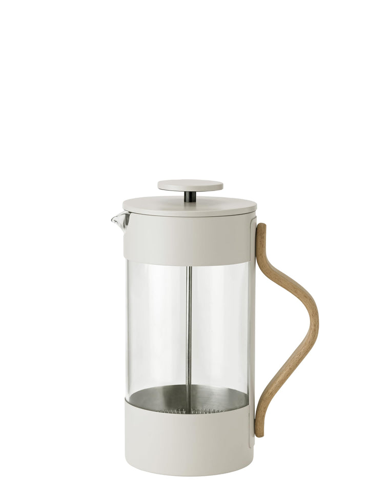 Stelton Emma French Press Kaffeebereiter, Skandinavisch Design, lackierter Stahl & Buchenholz Griff,